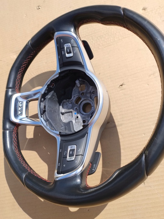 фото №7, Кермо шкіра мульті пелюстки червона nić vw golf vii 7 gti