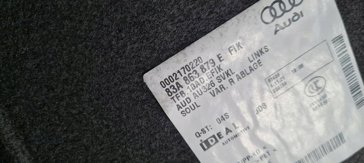 фото №12, Q3 83a боковина оббивка багажника ліва лівий зад 83a863879e