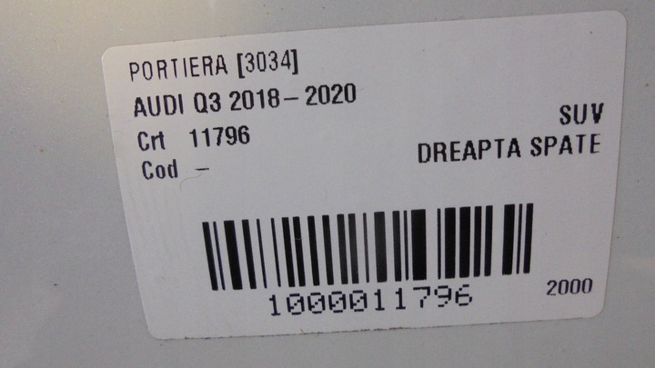 фото №6, Дверь зад правые audi q3 ii 83a 18-