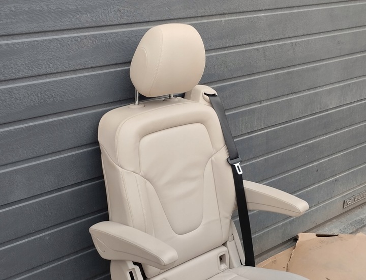 фото №4, Сидіння пасажира ii ряд задній зад mercedes v-klasa w447 шкіра кремовий eu