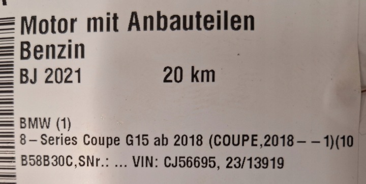 фото №14, Bmw g06 g05 g07 g15 двигун b58b30c b58c комплектний new xdrive g12 g14 g16