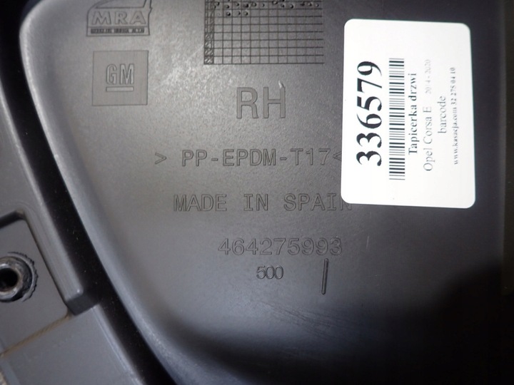 фото №14, Opel corsa e 14- 3d 3 двері оббивка двері боковина правий 454275993 13403486