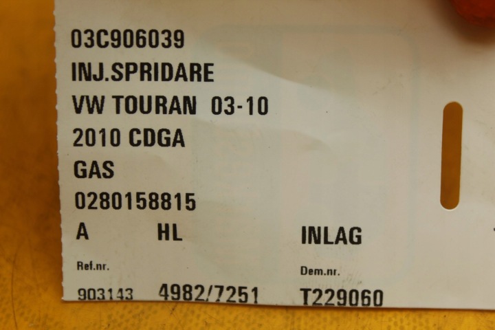 фото №8, Форсунка инжектор cdg vw touran 1.4 tsi cdg 03c906039 0280158815
