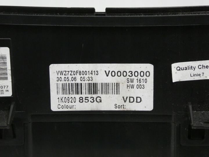 фото №5, Спідометр  прилади vw golf v 1.6fsi 1k0920853g