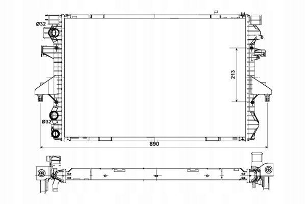 фото №8, Радиаторов воды vw t5 1.9 tdi 03- nrf 53796 радиаторов, система охлаждение