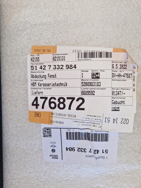 фото №3, Захист рами скла двері праві зад bmw 2 f46