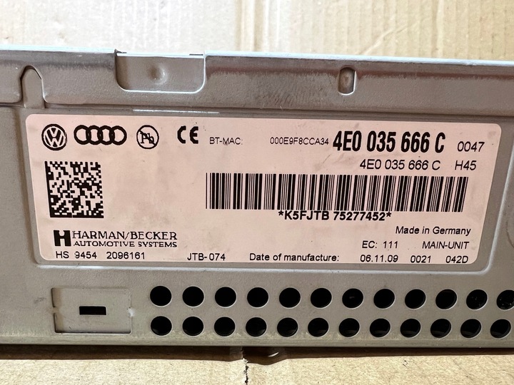 фото №9, Audi a6 c6 a4 b8 зчитувач карт sd мультимедіа mmi навігація 4e0035666c