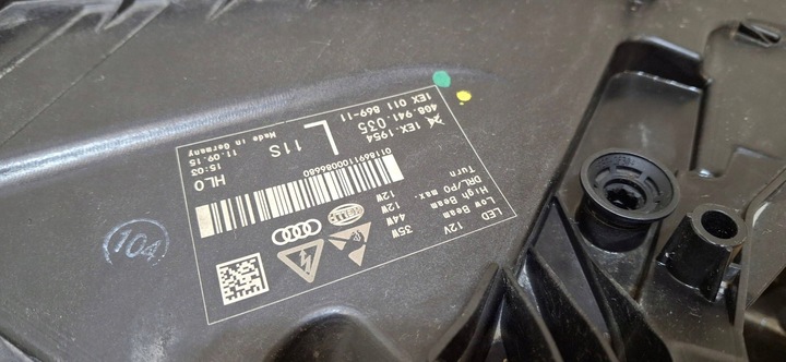 фото №9, Лампа ліва перед передня audi a7 рестайлінг matrix 4g8941035