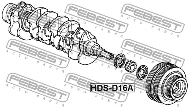 фото №8, Колесо ременное вала коленчатого d16a/zc febest hds-d16a