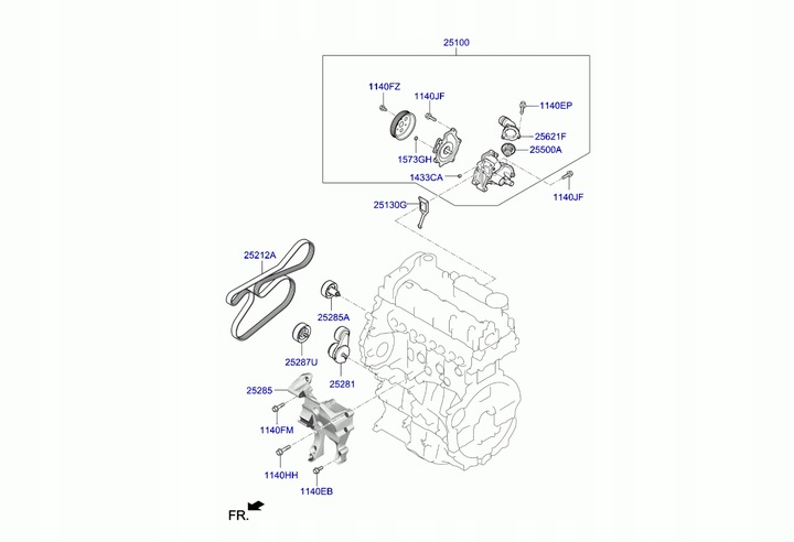 фото №1, Насос води колесо пасове kia stinger 2.2crdi 2017 -2024 diesle d4hb