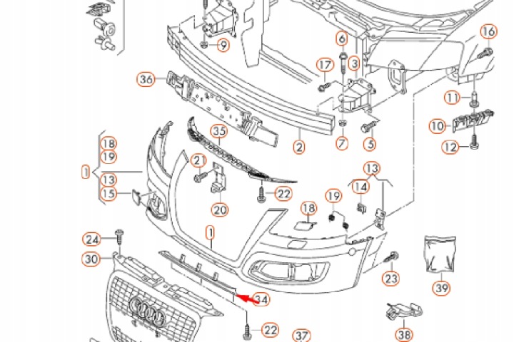 фото №11, Audi a3 8pa sportback нижній спойлер бампера передньої 8p0807110e1rr