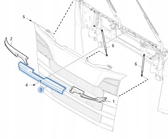 фото №10, Scania r s панель под лобовым стеклом левая планка 2340700