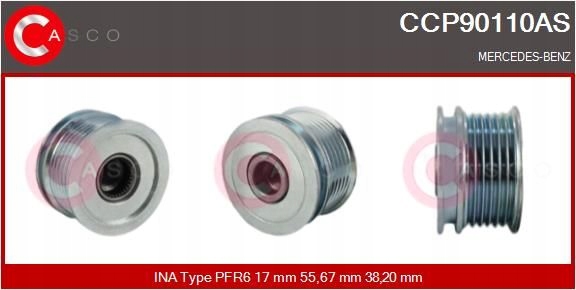 фото №2, Колесо ременное генератора ccp90110as casco