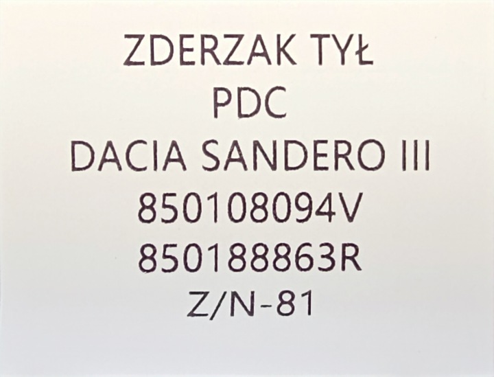 фото №11, Новий оригінальна запчастина бампер задній  dacia sandero iii 3 stepway 6x pdc 2020-