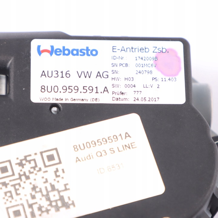 фото №14, Audi q3 8u двигунчик приводу люк переднє задній 8u0959591a