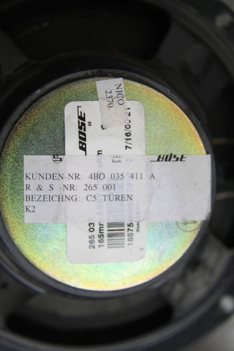 фото №8, Динамик дверь audi a6 c5 bose 4b0035411a