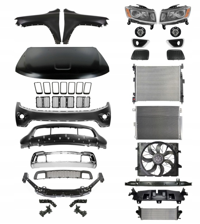 фото №1, Jeep grand cherokee 13-17 бампер капот крило набір запчастини