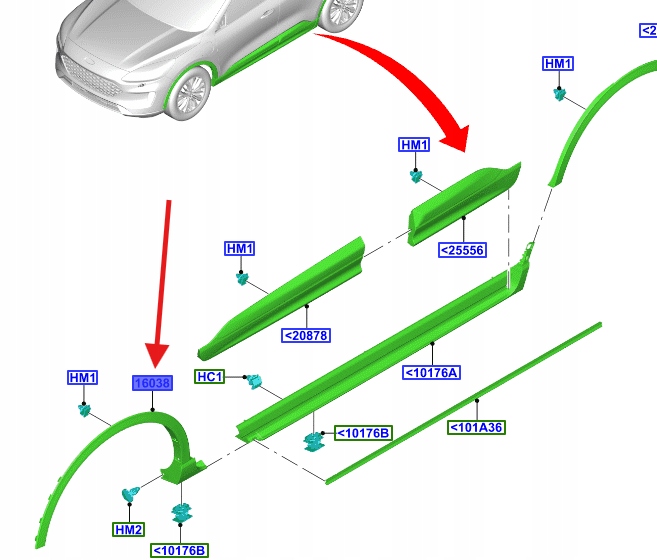 фото №12, Планка крыльев перед левая kuga втулка стабилизатора mk3 _ 2451234 _ lv4b-s16d239-ac5yz9