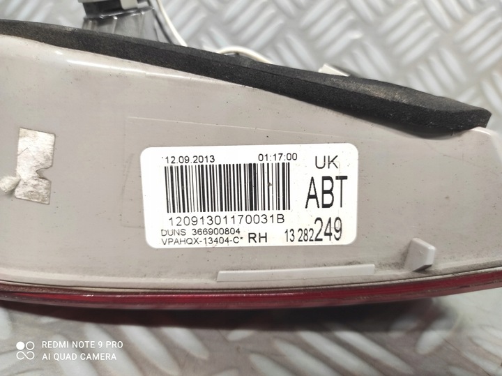 фото №6, 13282249 лампа правая задняя зад w крышка багажника opel astra iv j универсал