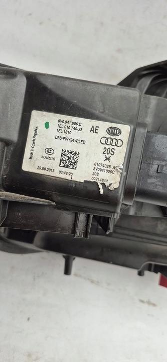 фото №11, Audi a3 8v 8v0 13- лампа правая перед передняя ксенон 8v0941006c