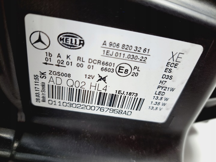 фото №13, Mercedes sprinter 906 рестайлинг лампа правая ксенон led a9068203261