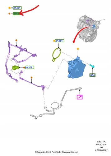 фото №1, Клапан turbo 2.0 eb ford focus mk3 mondeo kuga