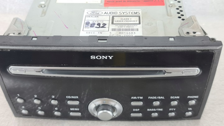 фото №5, Радио sony mp3 cd ford focus mk2 c-max fiesta 4m5t18c815be + код исправные