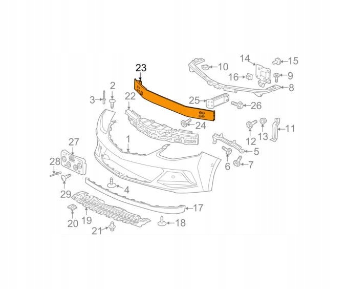 фото №8, Усилитель бампера do chevrolet volt 2016-2019 23382104