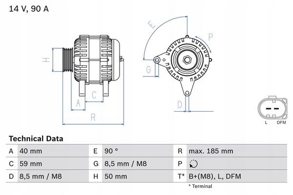 фото №2, Генератор 12v bosch 0986041920 037903025m