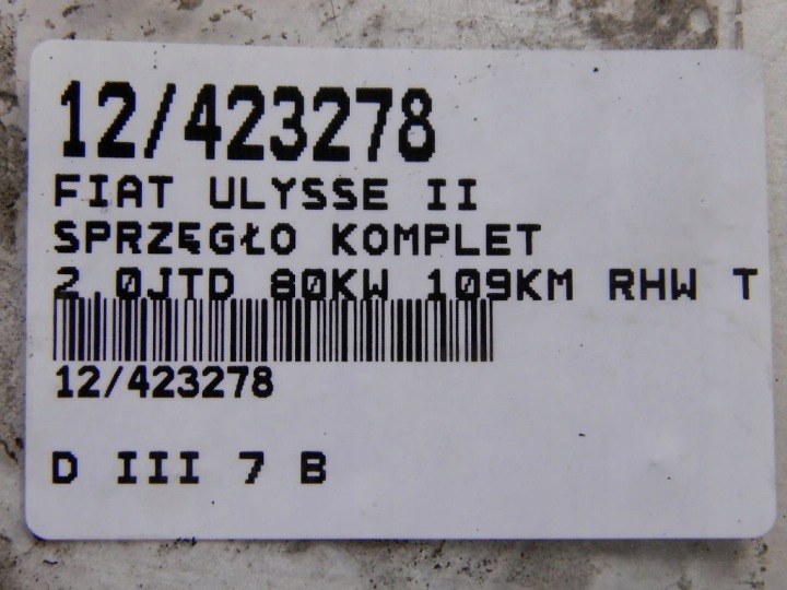 фото №9, Fiat ulysse ii peugeot 807 citroen c8 сцепление диск + прижим 2,0jtd rhw