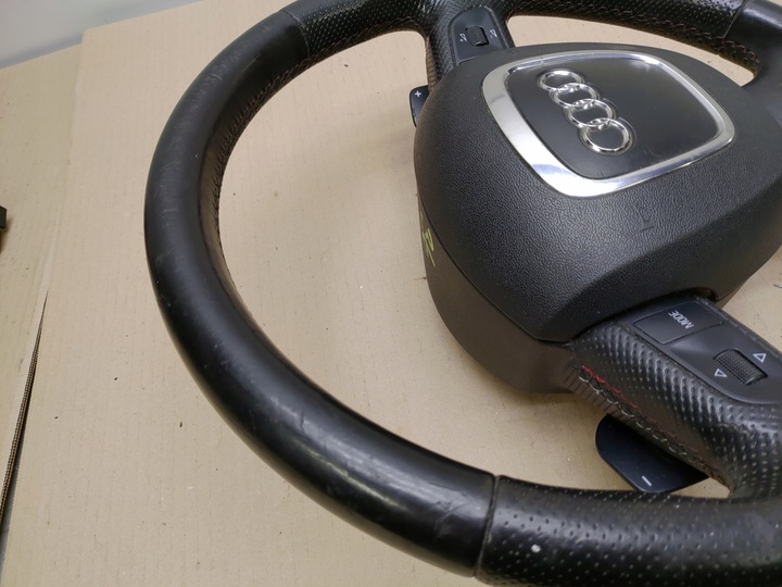 фото №7, Руль + подушка безопасности мультифункция кожа лепестки s-line audi a6 c6
