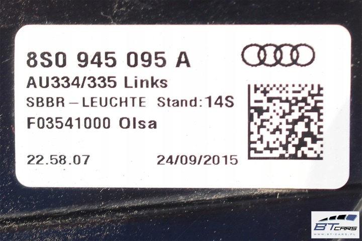 фото №15, Audi tt 8s зад бампер задній + кришка багажника + лампи лампа led 8s колір: