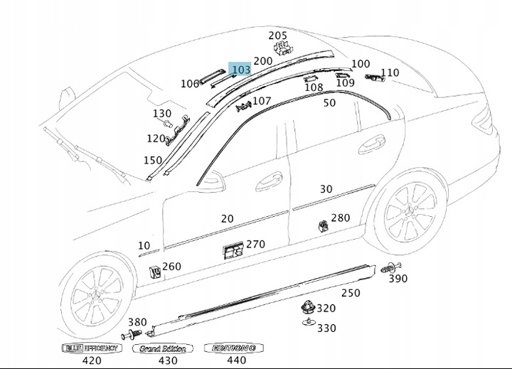 фото №3, Крышка заглушка планки крыша багажника крышный mercedes класс c w204
