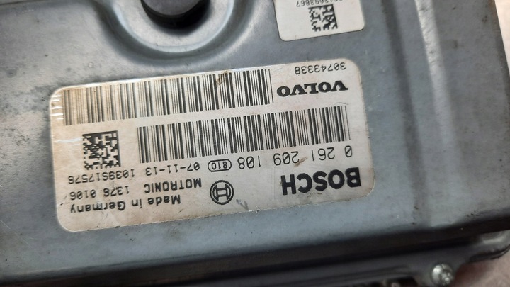 фото №5, Комп'ютер двигуна 30743338 0261209108 volvo v70 iii 2.5t 07r fwd