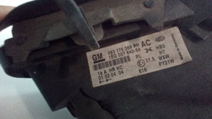 фото №9, Фара правый лампа перед opel astra g ii