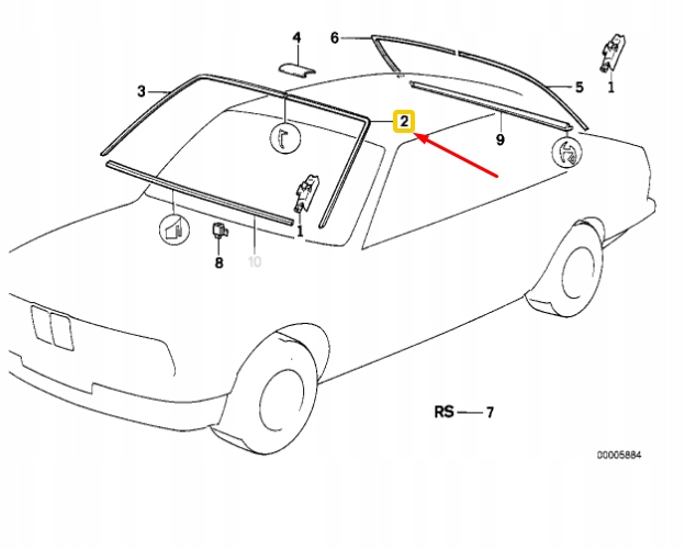 фото №8, Bmw 5 e34 передня скло ліва рамка декоративна 51318117457 8117457