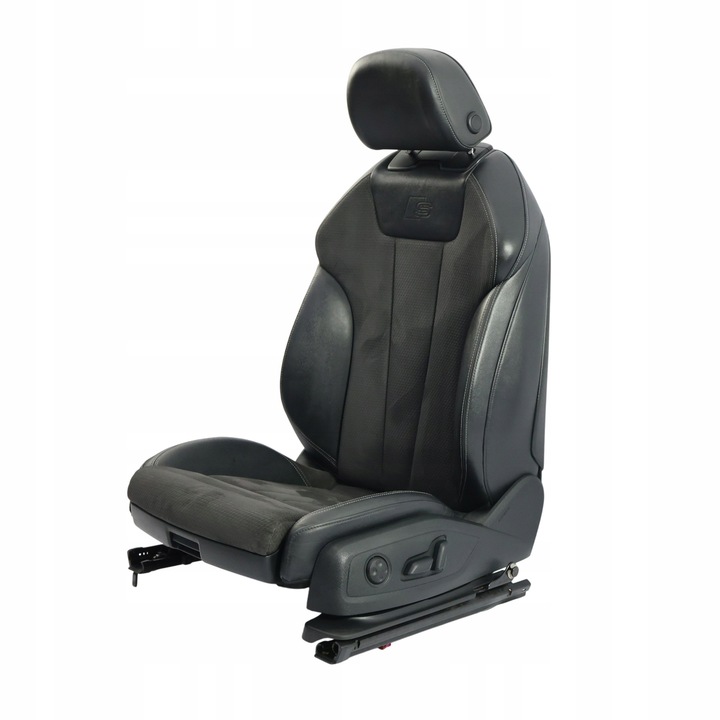 фото №10, Audi a5 f5 sportback сидіння переднє лівий s-line з підігрівом напівшкіра чорно сірий