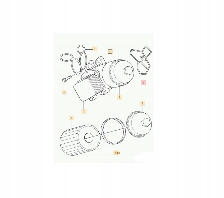 фото №3, Кришка прокладки радіатор масла 1.6 hdi citroen c1 c2 c3 c4 c5 berlingo