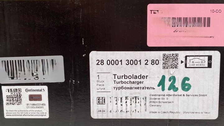 фото №8, Турбонагнітач continental 2800013001280 ford focus iii c-max 1.0 ecoboost