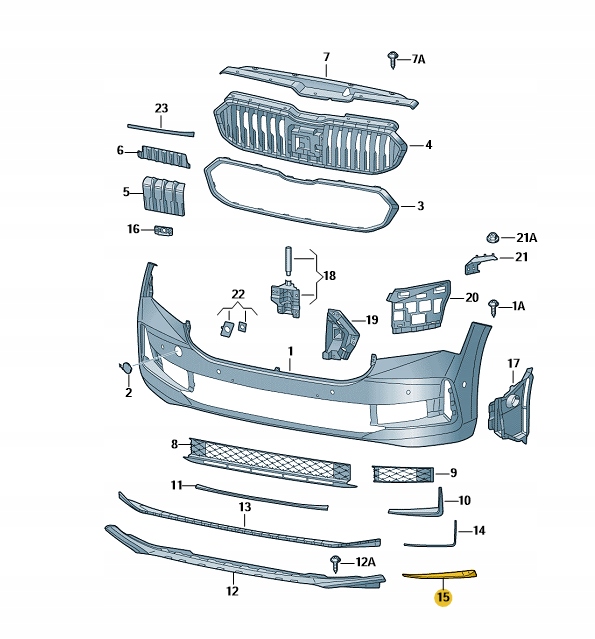 фото №1, Нова ліва планка чорна бампер перед skoda superb iv 4 спортлайн 3p0807917