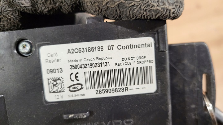 фото №3, Считыватель карт замок зажигания renault megane iii 3 hb 5d 08- 285909828r