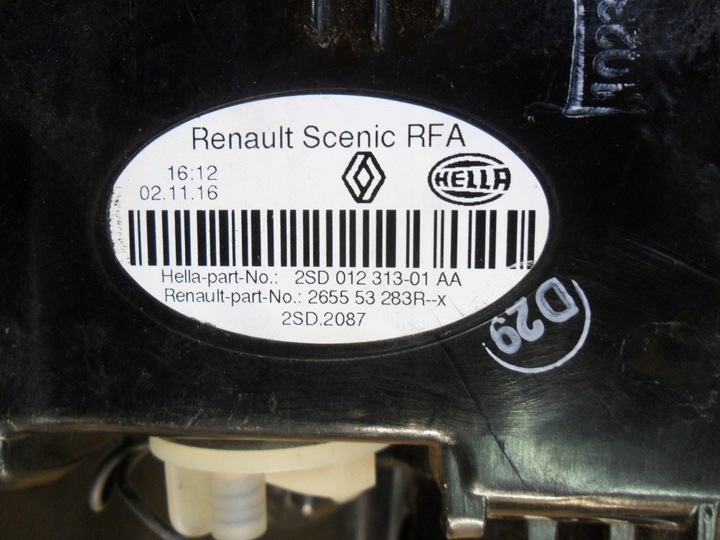 фото №13, Лампа задня renault scenic iv grand led 265553283r
