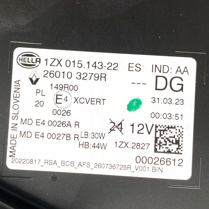 фото №16, Нова оригінальна фара праве перед renault megane ev e-tech 260103279r