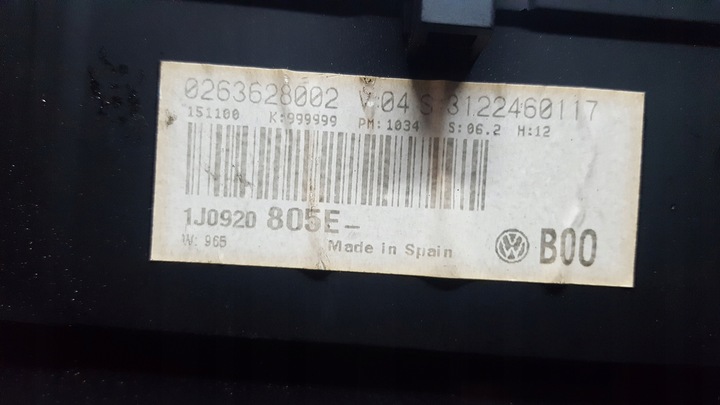 фото №9, Vw golf 4 bora спідометр  прилади 1j0920805f 1.9tdi