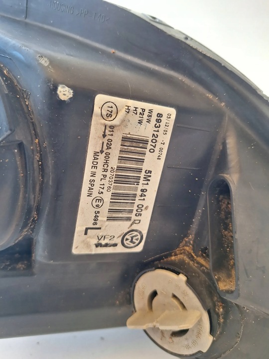 фото №7, Vw golf v plus 5m1 лампа ліва перед 5m1941005 d оригінал