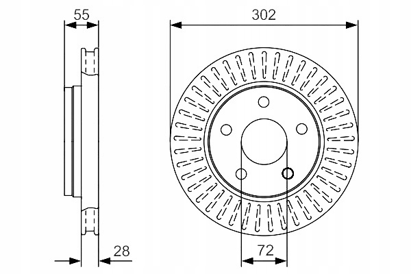 фото №2, Диски тормозные 2szt. перед jeep wrangler iii 2.8d-4.0 01.06- bosch