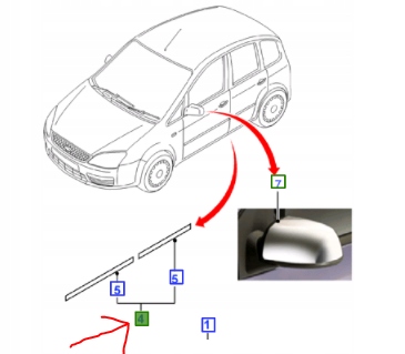 фото №1, Планка дверь samoprzylepna ford focus c-max 2003-