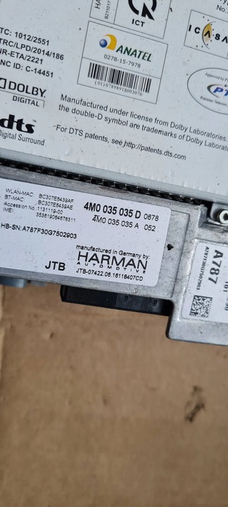 фото №13, Q7 4m ii навигация считыватель мультимедиа mib2 4m0035035d 4m0035035a