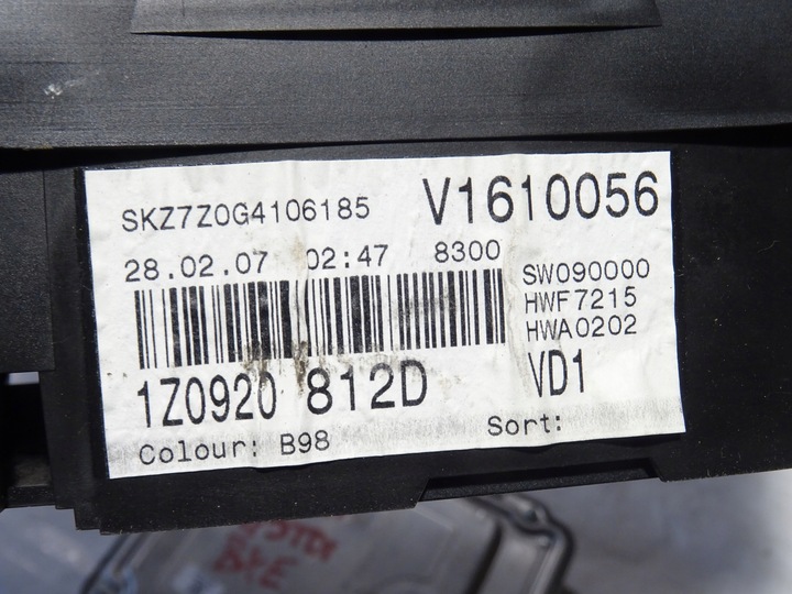 фото №9, Комп'ютер спідометр  набір skoda octavia ii 2 1.9 tdi bxe 253413 km 1z0920812d