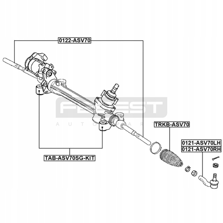 фото №2, Кермо rack bushing kit tab-asv70sg-kit febest